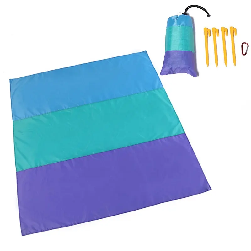 Outdoor Portable Cheap magic beach mat Foldable Waterproof Pocket Beach Blanket Custom Logo Sand Proof Beach Mat