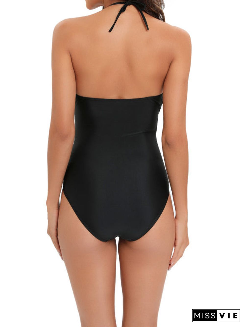 Cross Strap Lace-up Stitching One Piece Swimwear