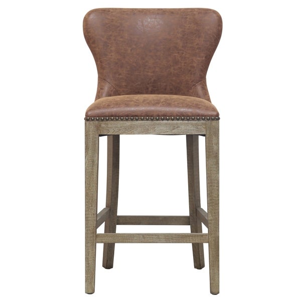 Dorsey Brown and Grey Nubuck Counter Stool