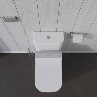 Duravit 1-Piece 0.92 GPF Dual Flush Elongated Toilet in White Seat Not Included 2121510001