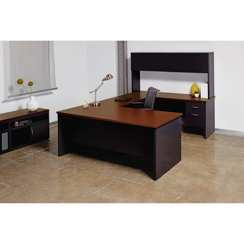 Lorell Walnut Laminate Commercial Steel Right-pedestal Credenza - 2-Drawer (79161)