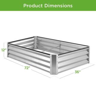 Best Choice Products 6 ft. x 3 ft. x 1 ft. Silver Outdoor Steel Raised Garden Bed for Vegetables Flowers Herbs Plants SKY6419