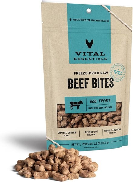 Vital Essentials Beef Nibs Freeze-Dried Raw Dog Treats