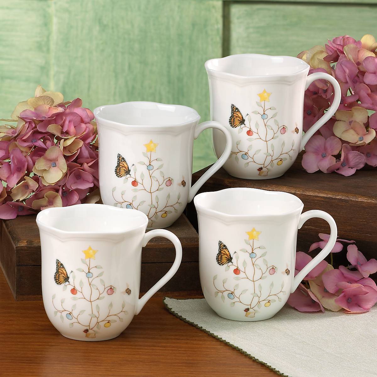 Butterfly Meadow Seasonal Mugs, S/4