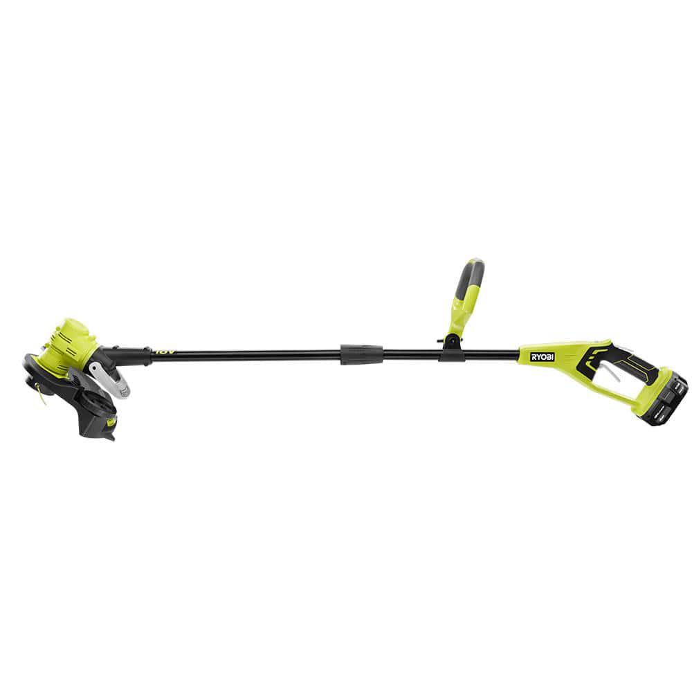 RYOBI ONE 18V 13 in Cordless Battery String TrimmerEdger with Extra 3Pack of Spools 40 Ah Battery and Charger