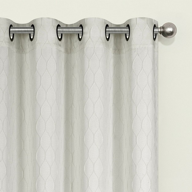 Kate Aurora 2 Piece Modern Lattice Semi Sheer Window Curtain Panels