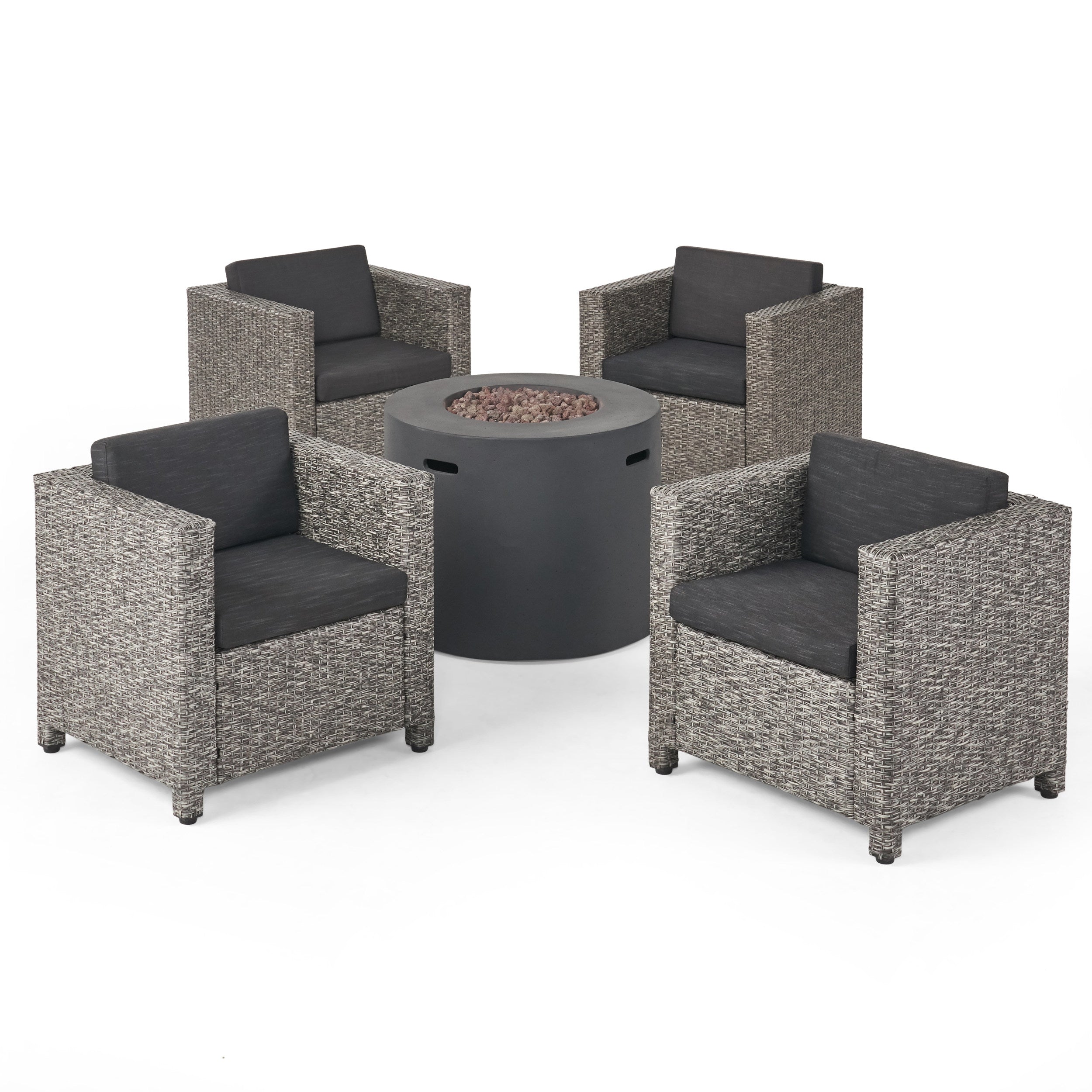 Venice 4-Seater Outdoor Fire Pit Chat Set