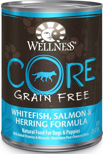 Wellness CORE Grain-Free Whitefish， Salmon and Herring Formula Canned Dog Food