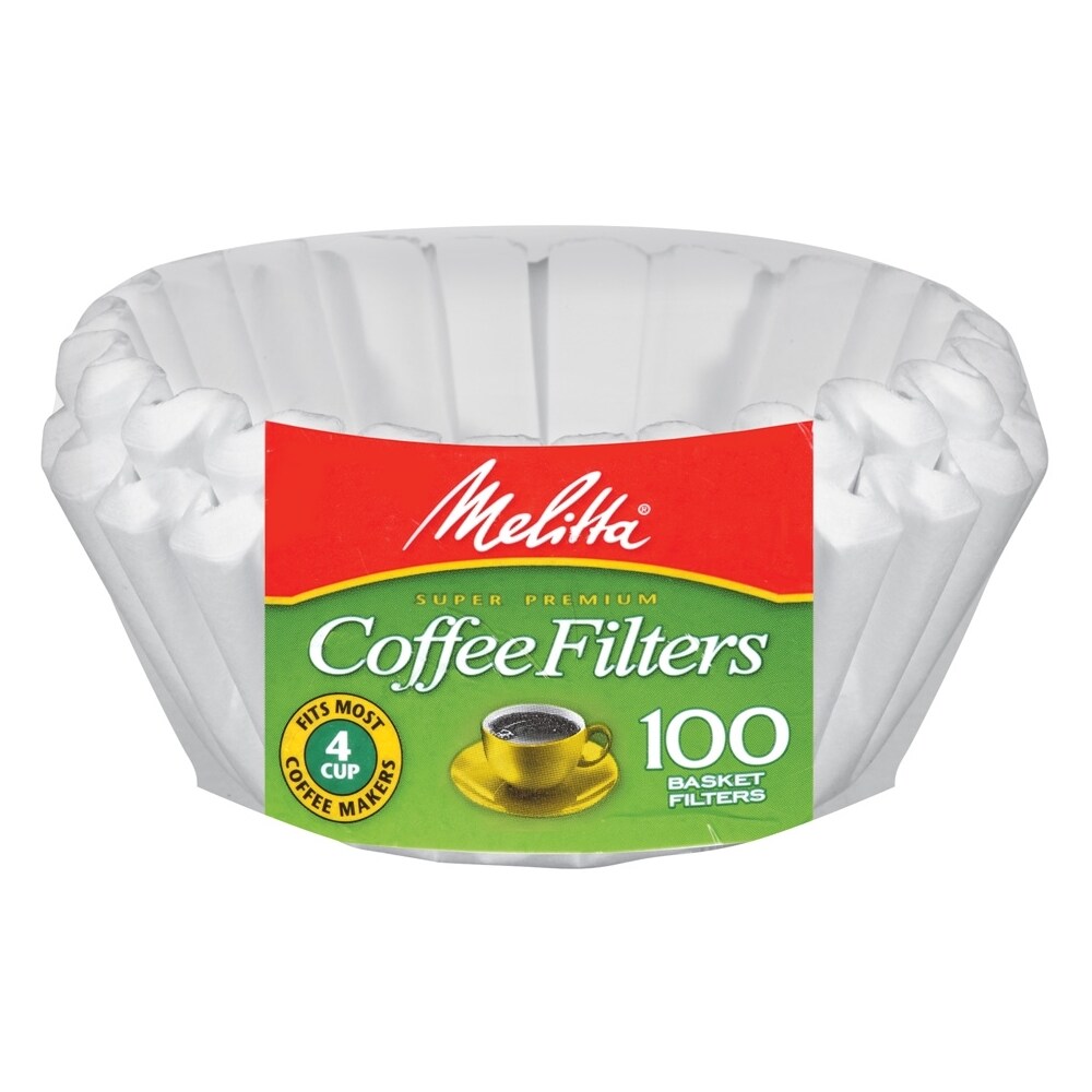 Melitta 4 6 cups White Basket Coffee Filter 100 pk