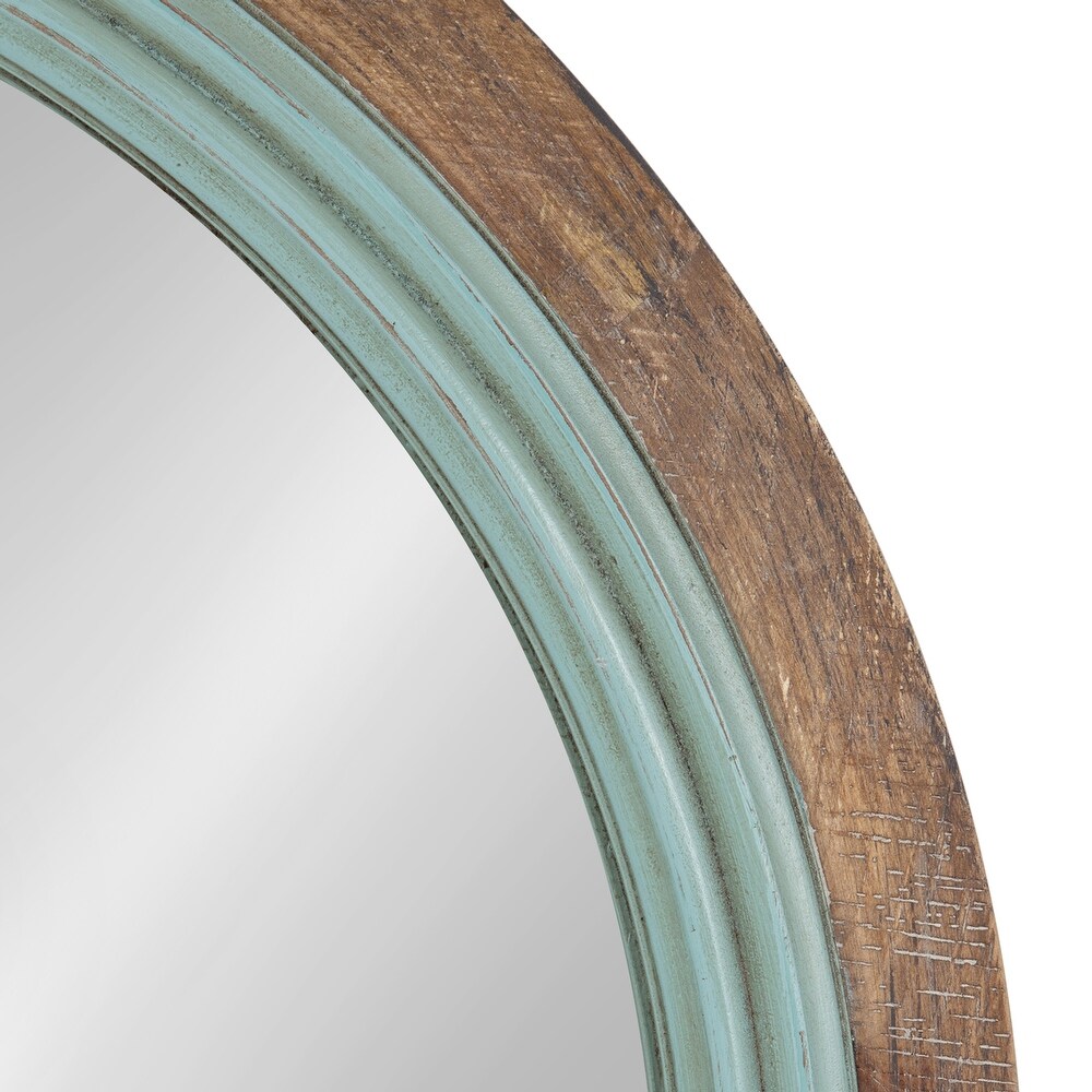 Kate and Laurel Palmer Wood Round Wall Mirror   26\