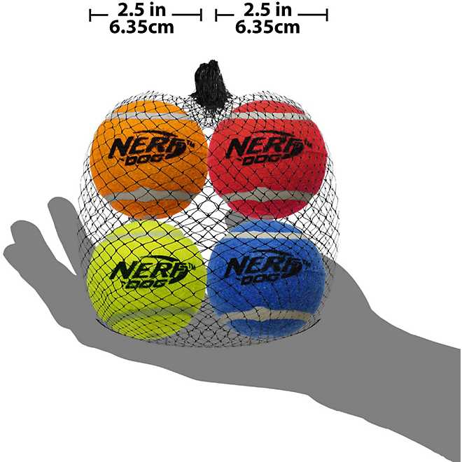 NERF Dog 2.5 in Squeak Tennis Ball 4 Pack