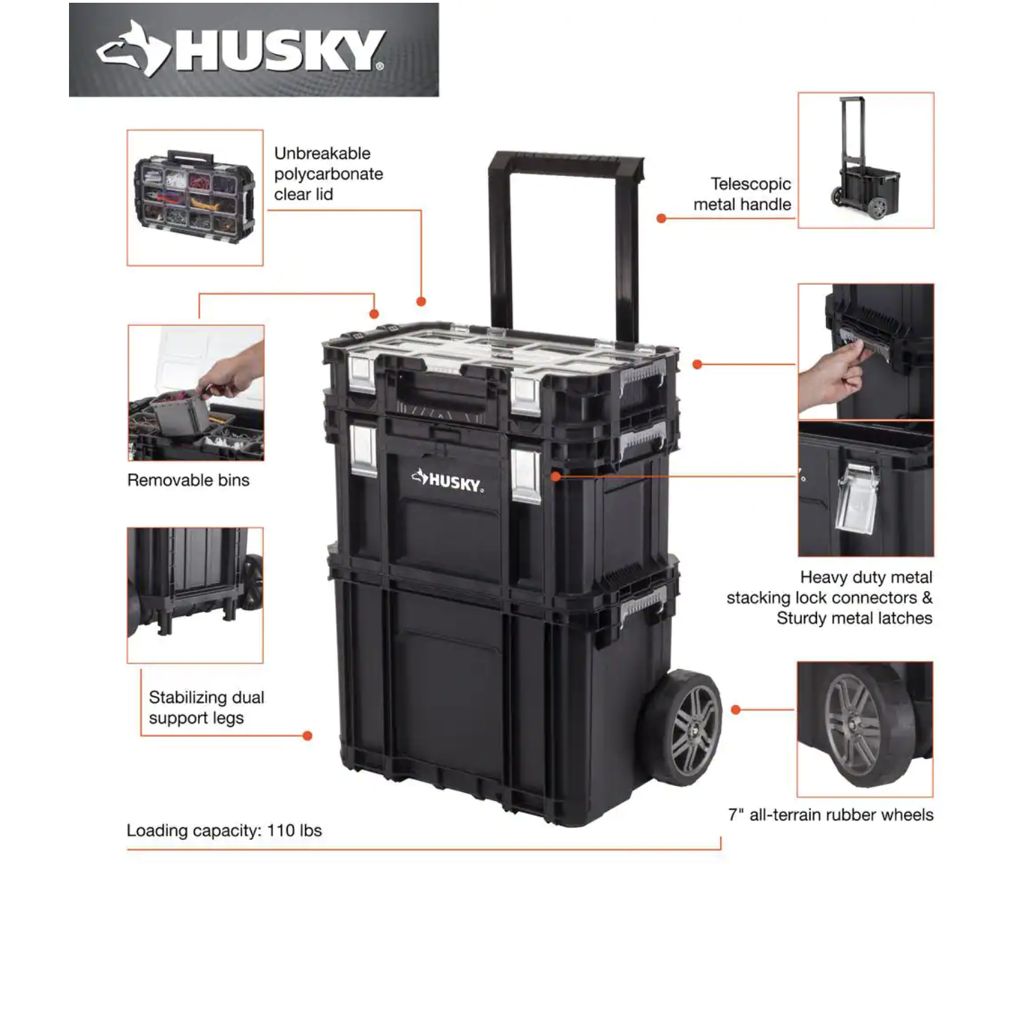 Husky 22 in. Connect Rolling System Tool Box