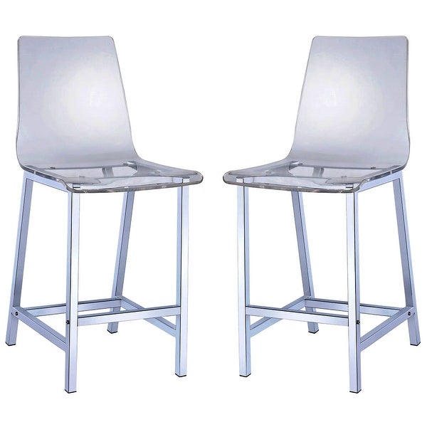 Melaney Art Deco Sleek Design Clear Acrylic Dining Stools (Set of 2)