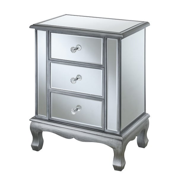 Silver Orchid Talmadge 3-Drawer Mirrored End Table