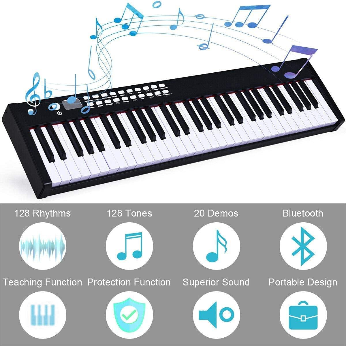 BX-II 61-Key Portable Digital Piano, Electric Keyboard