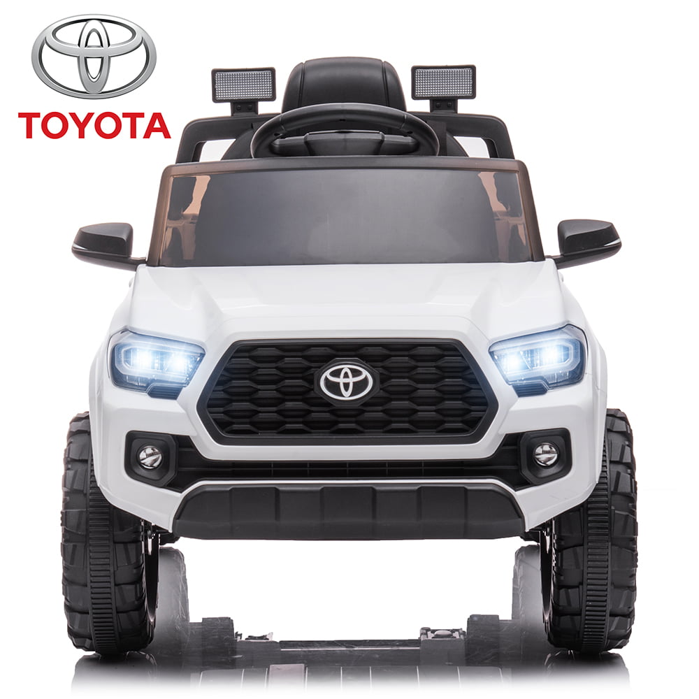 Toyota Tacoma 12V Kids Ride On Truck Car w/ Parent Remote Control, LED Lights, MP3 Player, Horn, White