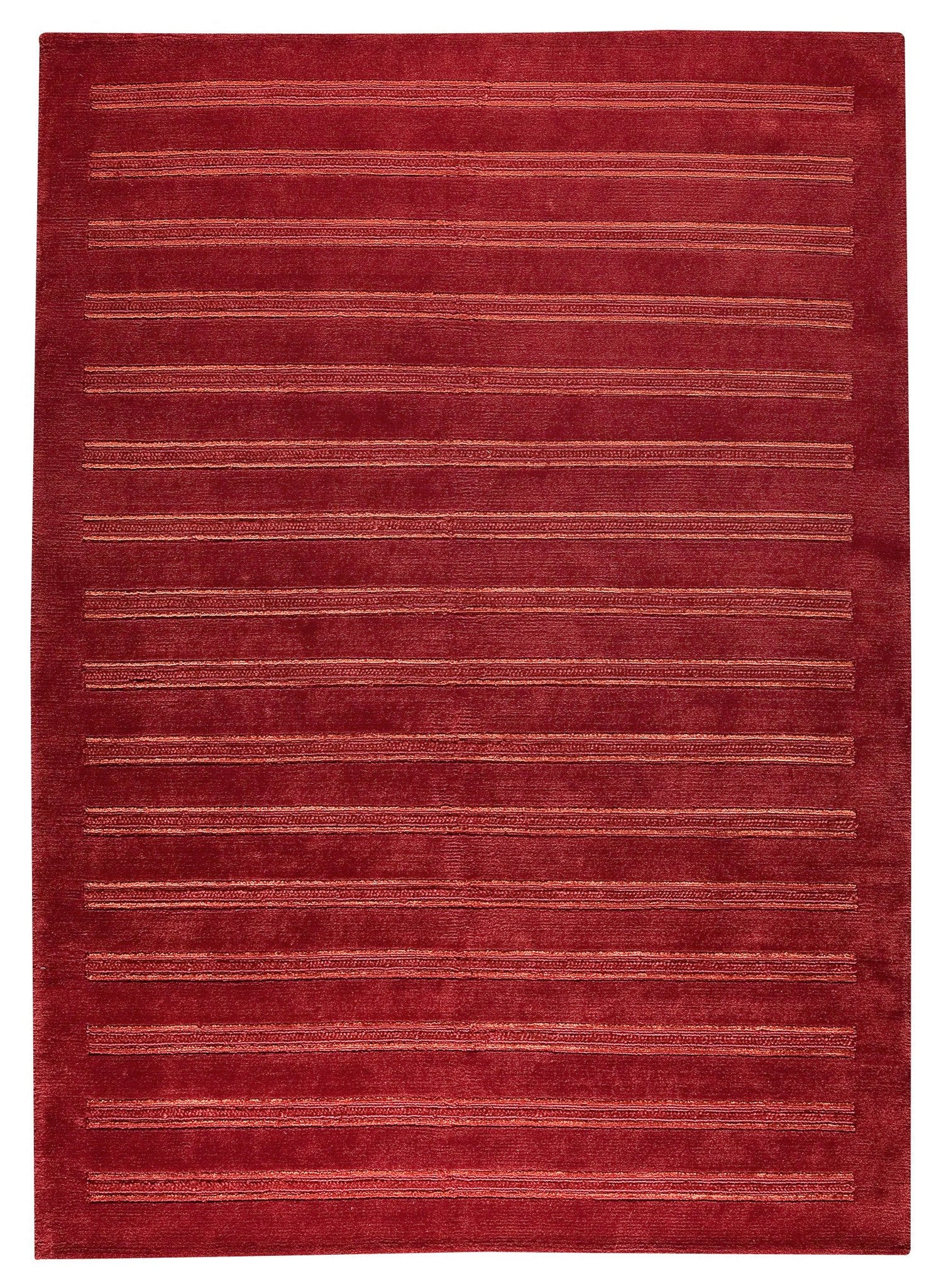 Chicago Collection Wool and Viscose Area Rug in Red