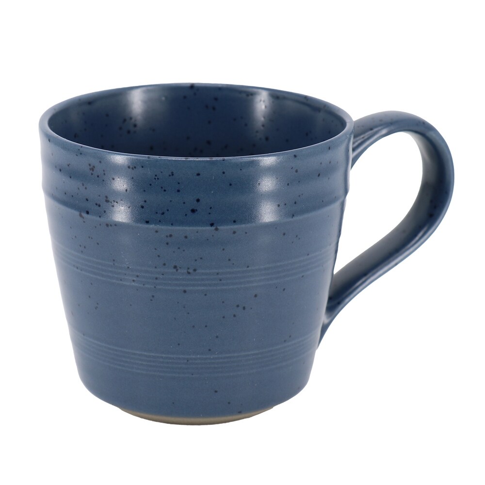 Bee and Willow Milbrook 6 Piece 15 Ounce Stoneware Mug Set in Speckled Blue