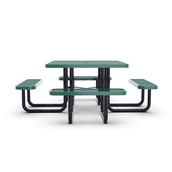 Commercial Grade Expanded Mesh Metal Outdoor Picnic Table