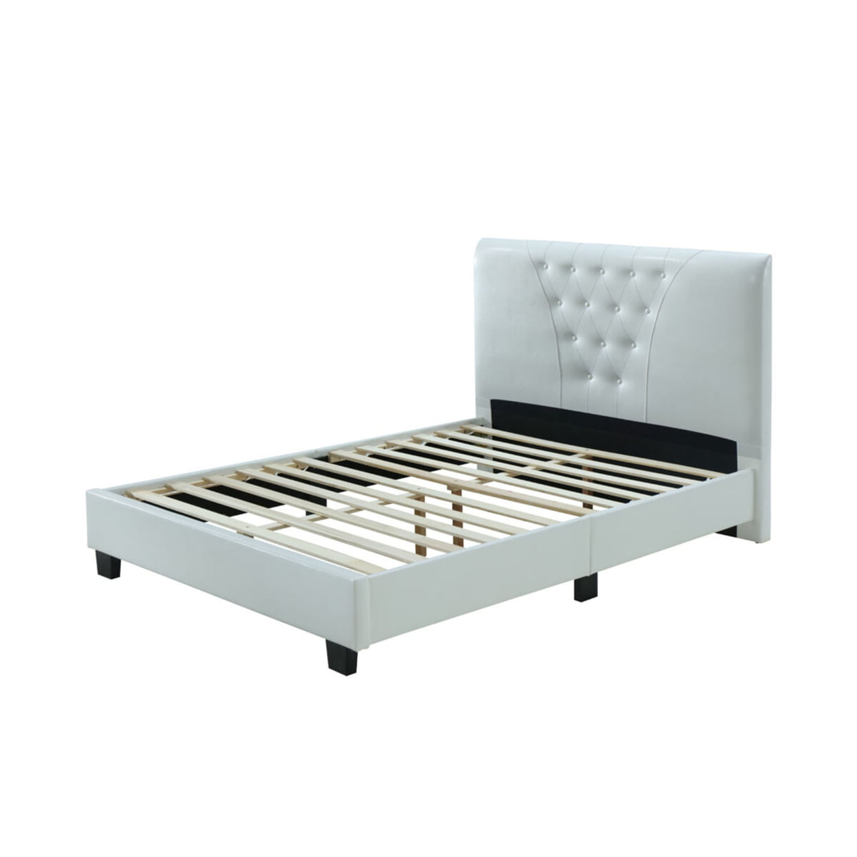 Home Decorative Twin-Size Platform Bed with Tufted Upholstered Headboard