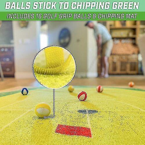 Golf Chipping Hitting Mat For Game Indoor Outdoor 1set Chip Stick Golf Game Mat With 16 Grip Golf Ba