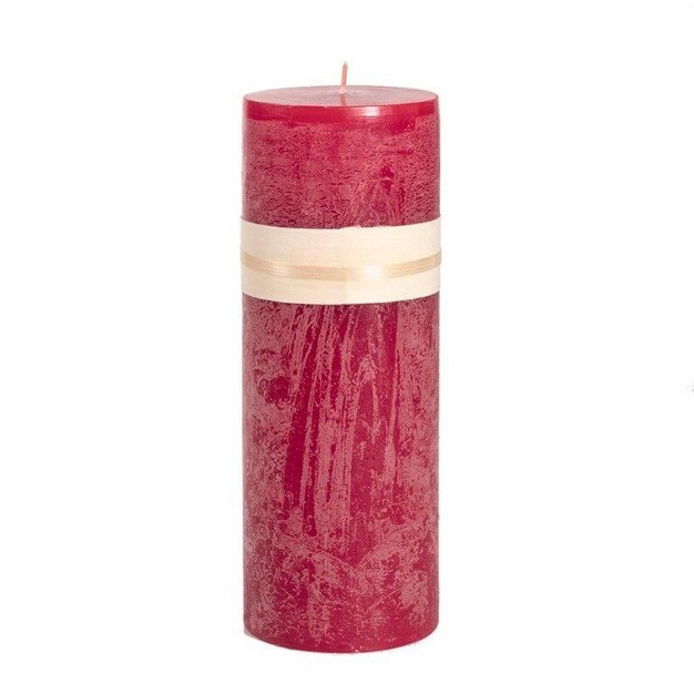 Cranberry Red Traditional Cylindrical Outdoor Pillar Candle