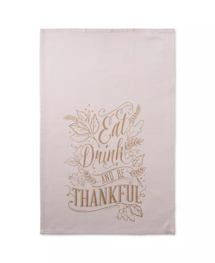 Design Imports Assorted Check Fall Be Thankful Printed Dishtowel Set