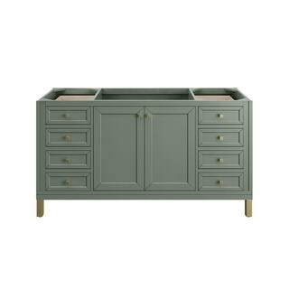 James Martin Vanities Chicago 60.0 in. W x 23.5 in. D x 32.8 in. H Single Bath Vanity Cabinet without Top in Smokey Celadon 305-V60S-SC