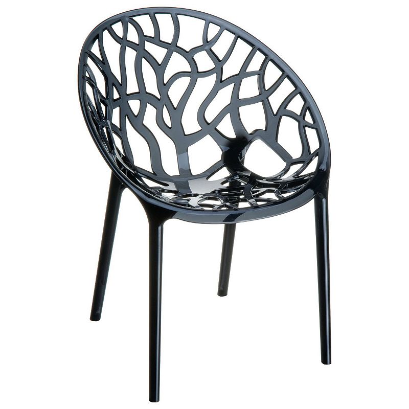 31 Black Transparent Stackable Outdoor Patio Dining Chair