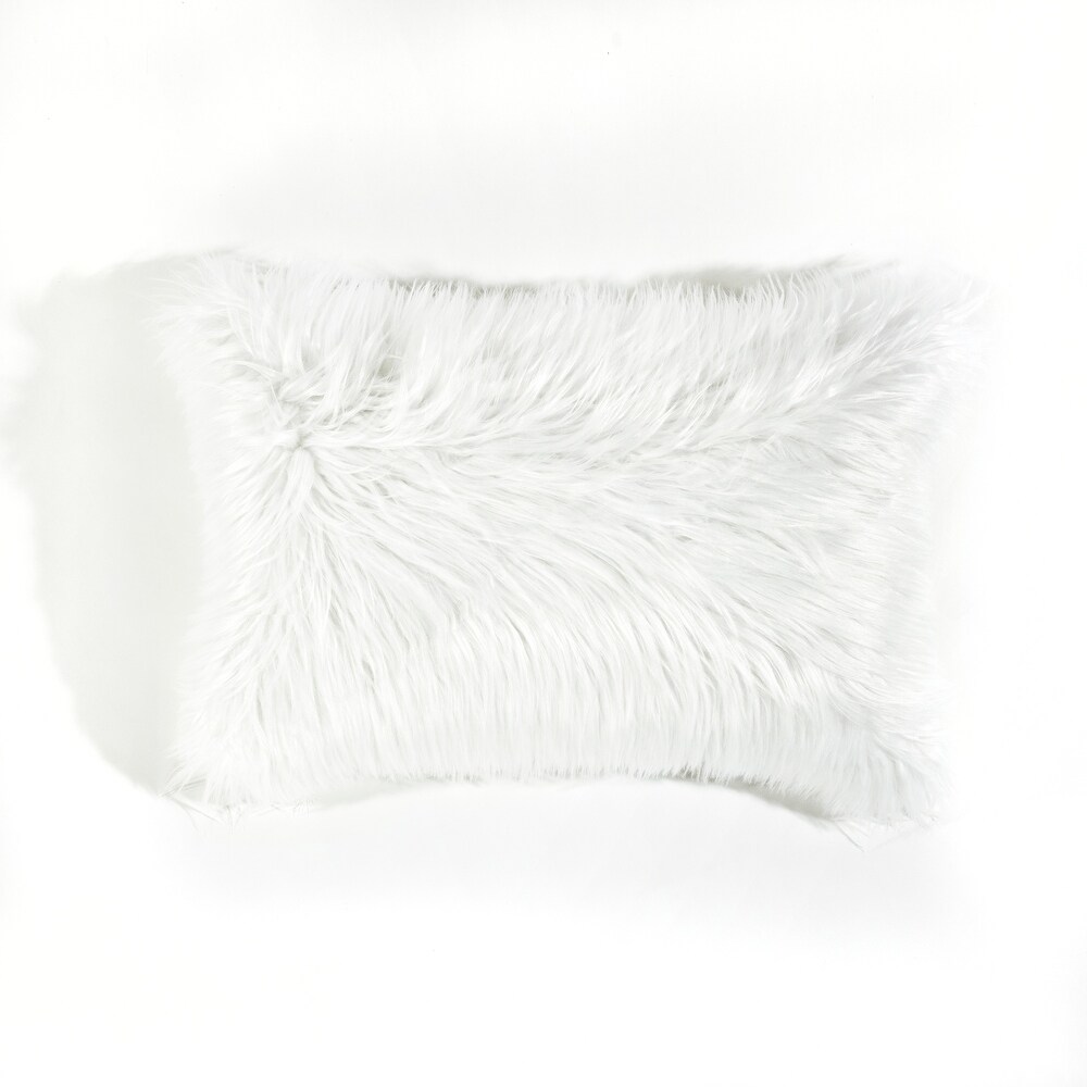 Lush Decor Mongolian Luca Faux Fur Decorative Pillow Cover