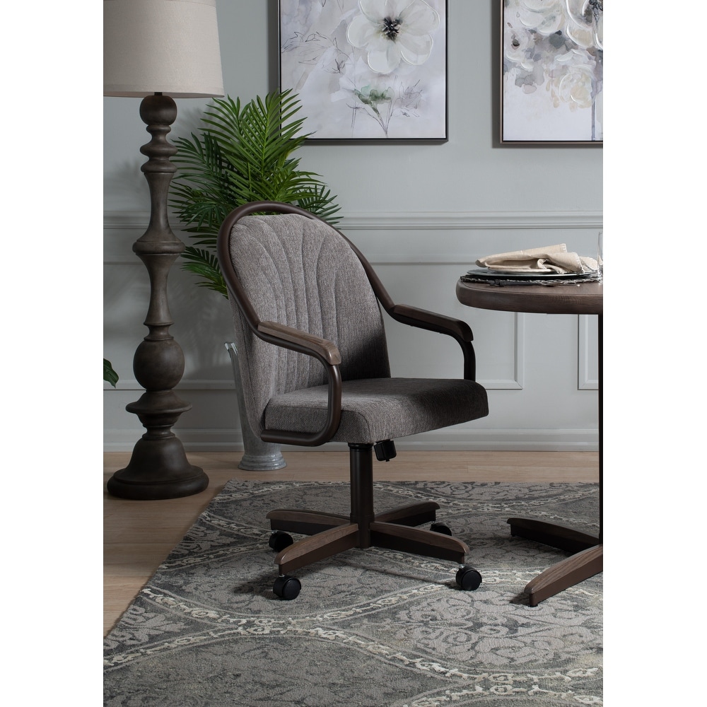 Casual Dining Cushion Swivel and Tilt Rolling Caster Chair