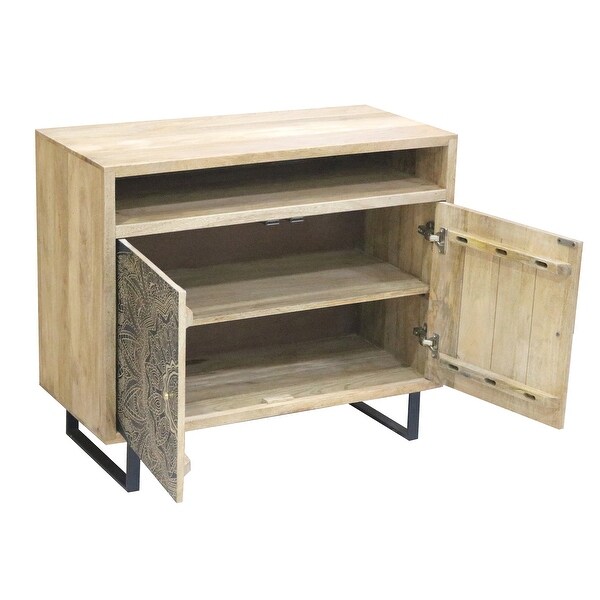 DH BASIC Wood Accent Cabinet with Screen Printed Pattern by Denhour