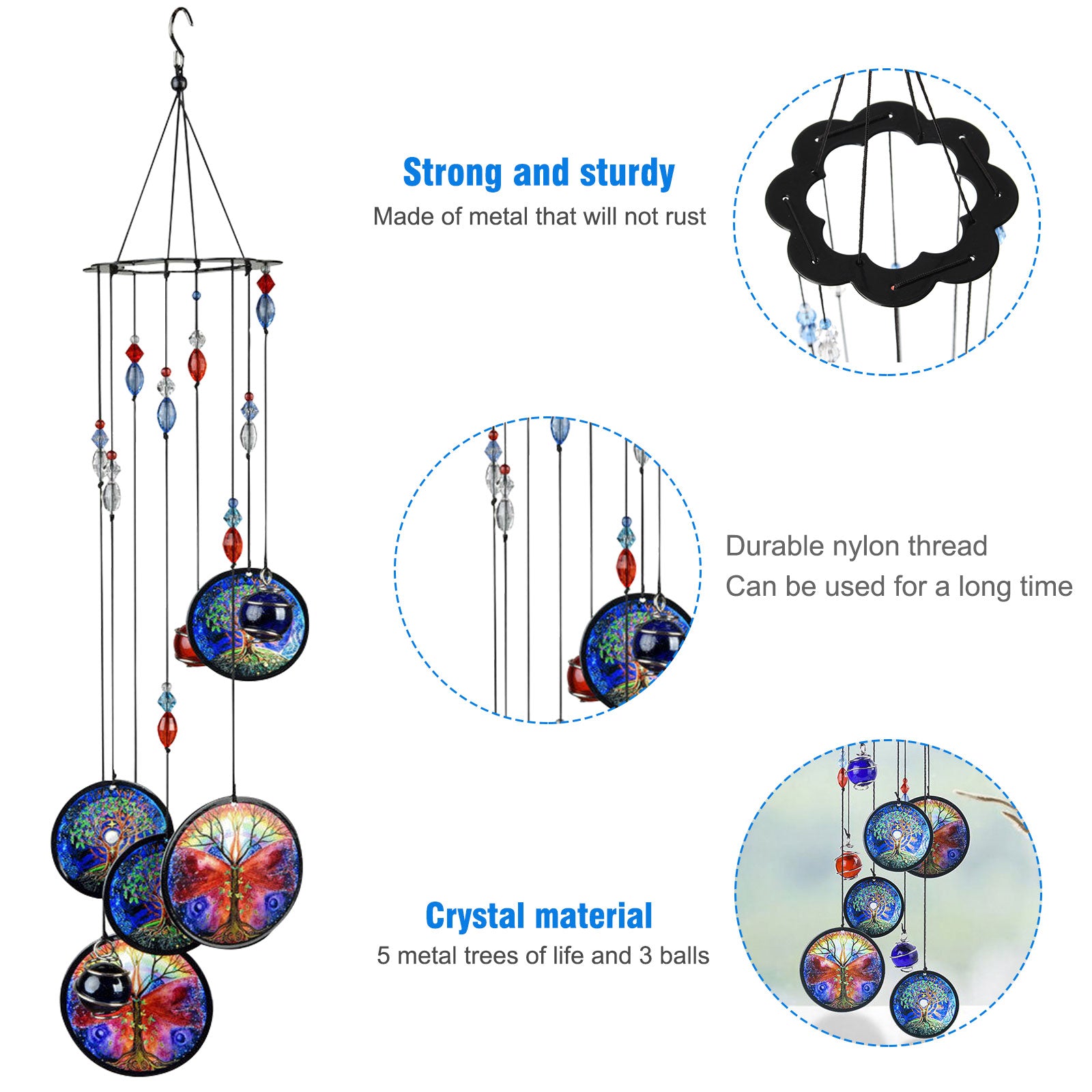 Wind Chimes Outdoor， EEEkit 17