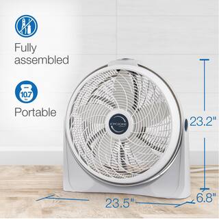 Lasko Cyclone Power Circulator 20 in. 3 Speed White Floor Fan with Adjustable Fan Head 3520