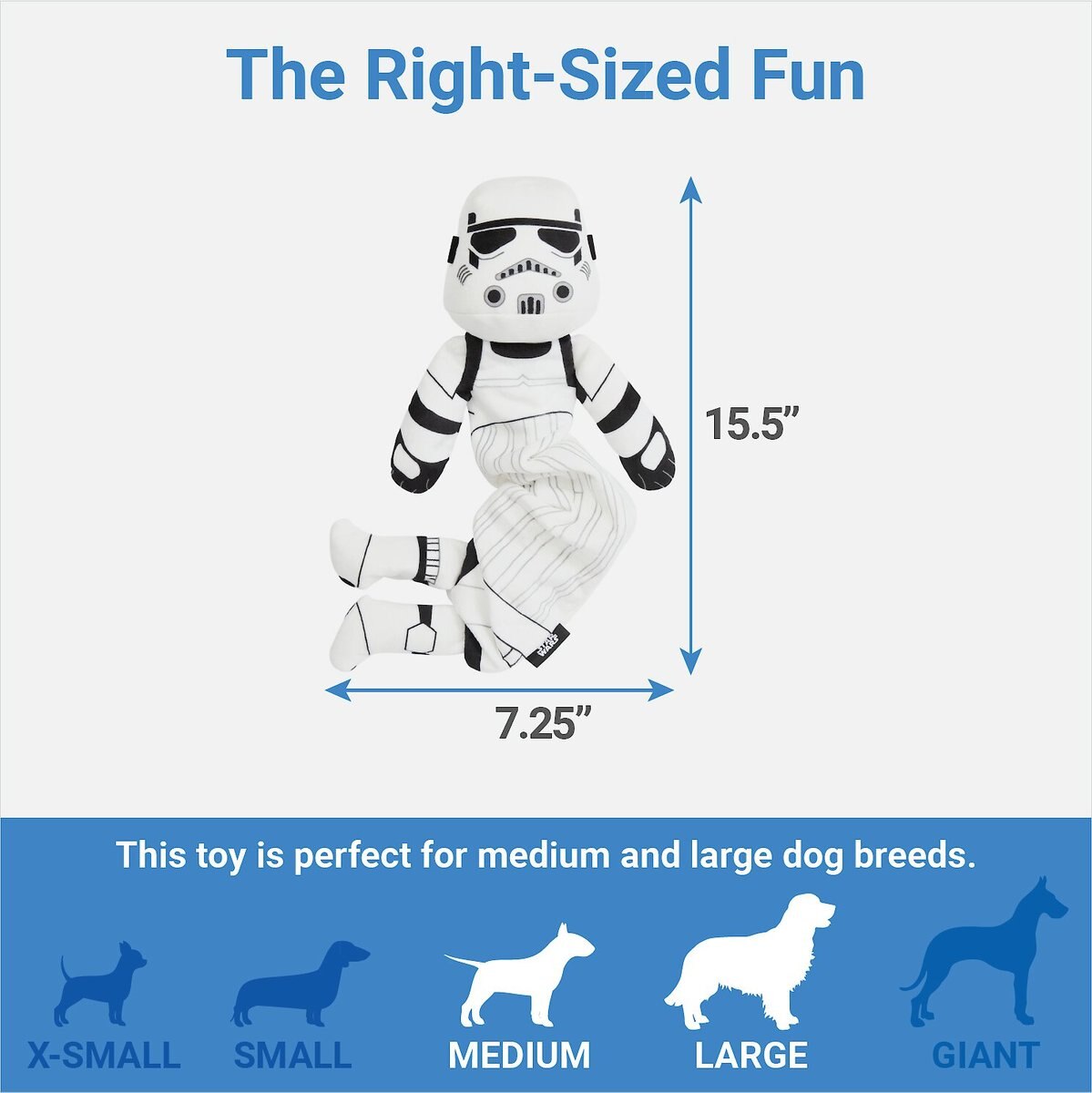 STAR WARS STORMTROOPER Bungee Plush Squeaky Dog Toy