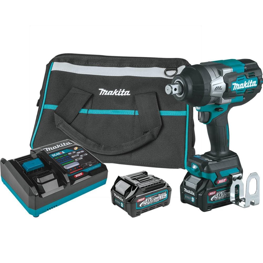 Makita 40V Max XGT Brushless Cordless 4-Speed High-Torque 3/4 in. Impact Wrench Kit w/Friction Ring Anvil 2.5Ah GWT01D