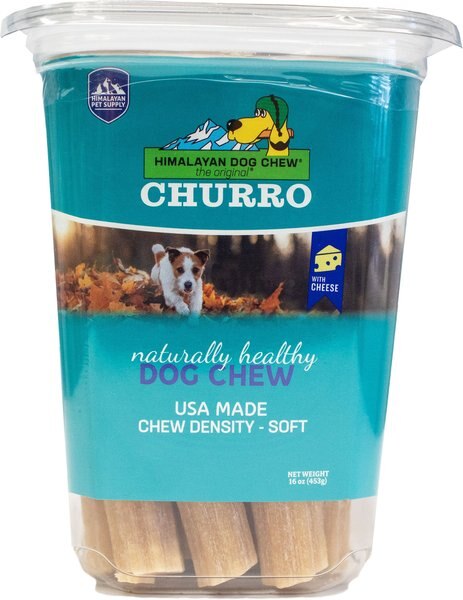 Himalayan Pet Supply Cheese Churro Dental Dog Treats， 16-oz tub