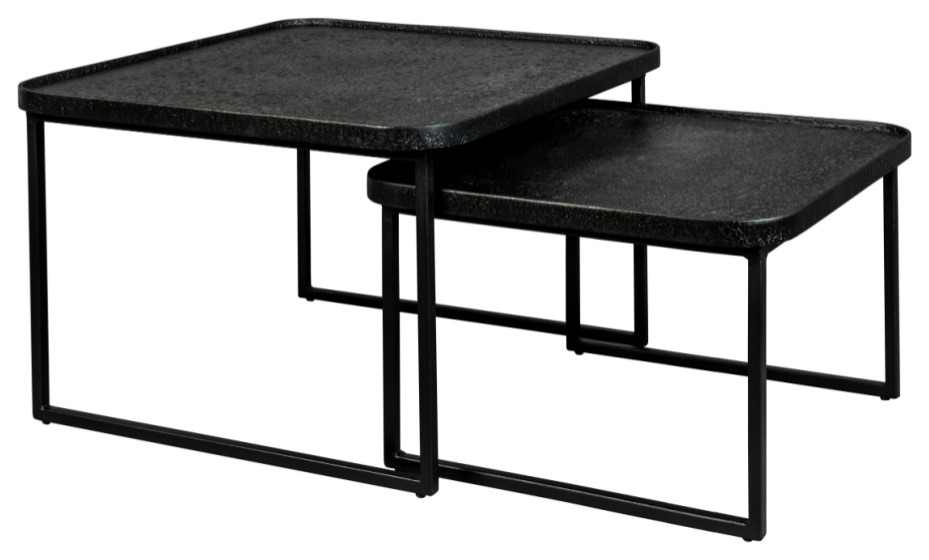 Square Black Nesting Coffee Tables (2)  Dutchbone Winston   Industrial   Coffee Table Sets   by Oroa   Distinctive Furniture  Houzz