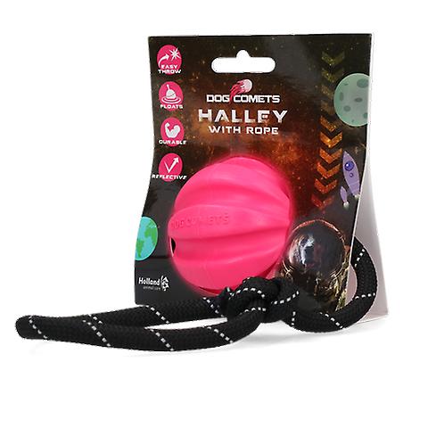 Dog Comets Ball Halley Roze met touw