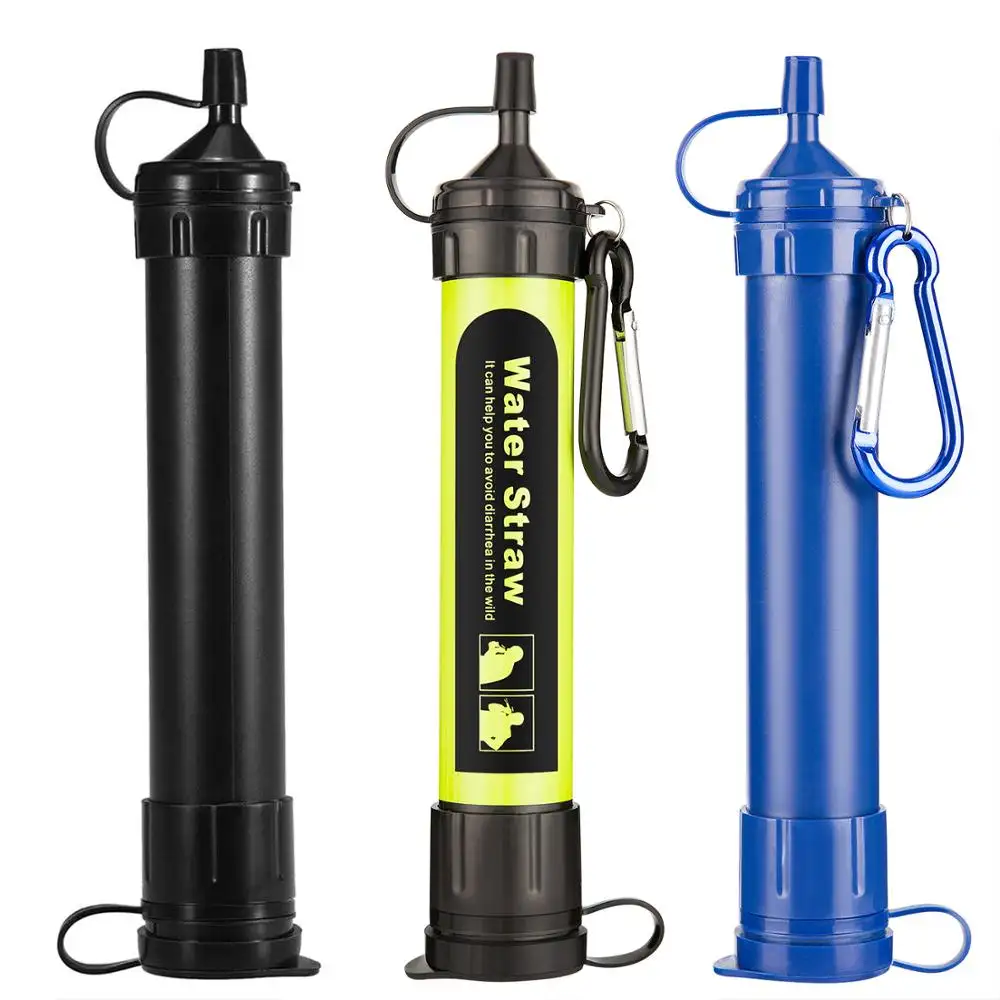 outdoor camping hiking emergency survival kit personal water filter straw 99.999% remove bacteria