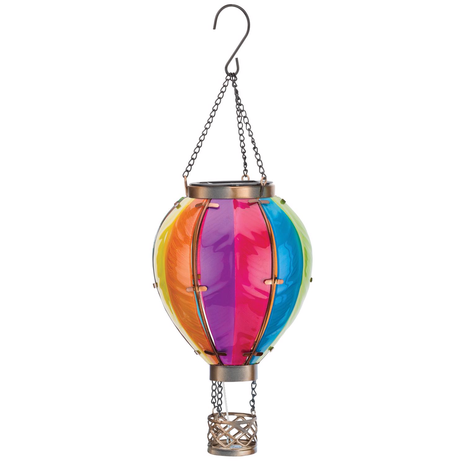 Regal Art and Gift Multicolored Glass/Metal 15 in. H Hot Air Balloon Lantern