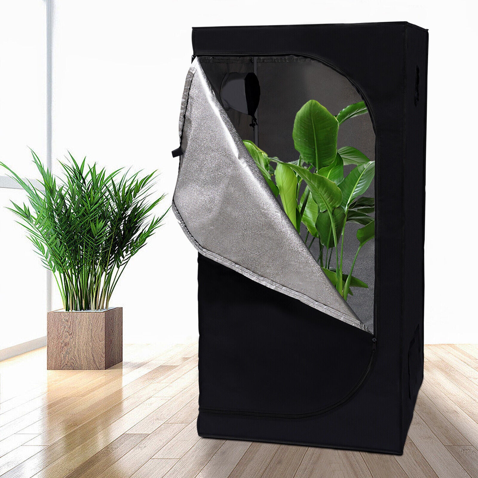 Miumaeov Black Indoor Hydroponic Grow Tent Room Box 600D Oxford Fabric for Plant Growing