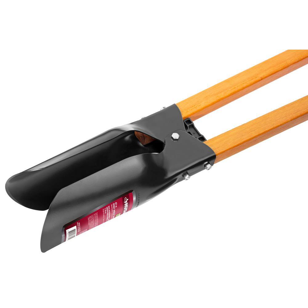 Husky 47 in. L Wood Handle Carbon Steel Post Hole Digger with Grip 77570-950