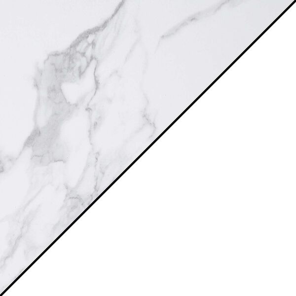 Omega White Faux Marble Console Table with Shelf