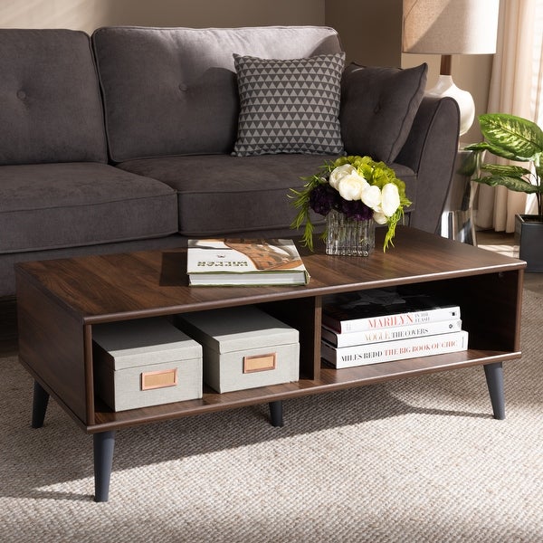 Mid-Century Modern Brown Coffee Table by Baxton Studio