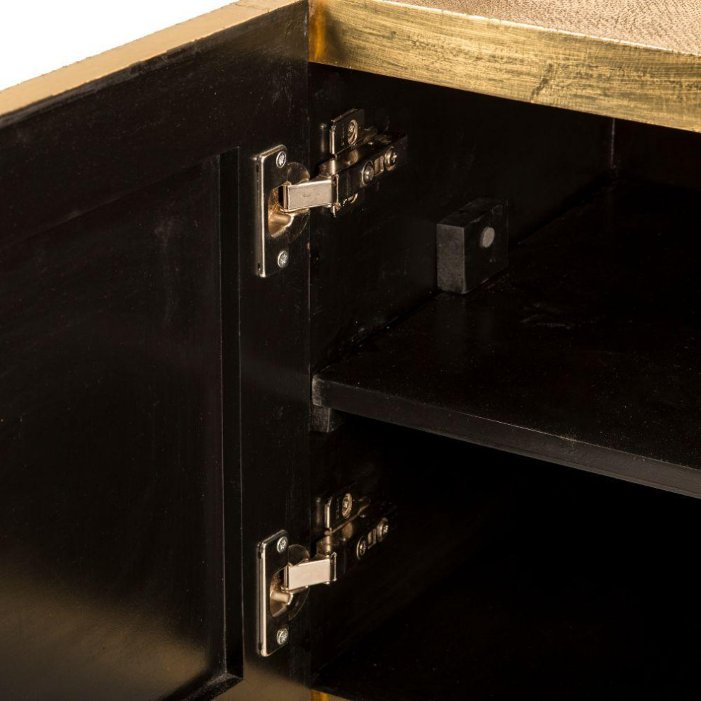 Brass Metal Cabinet  Pols Potten Ribbel Low   Midcentury   Accent Chests And Cabinets   by Luxury Furnitures  Houzz