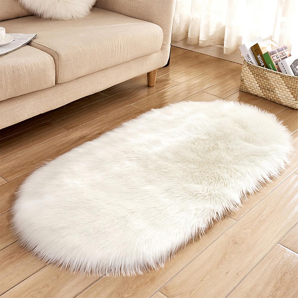 Born Pretty Blended Plush Cushion Faux Fur Sheepskin Style Rug Chair Cover Seat Cushion Soft And Fluffy Area Rug For Bedroom Sofa Floor