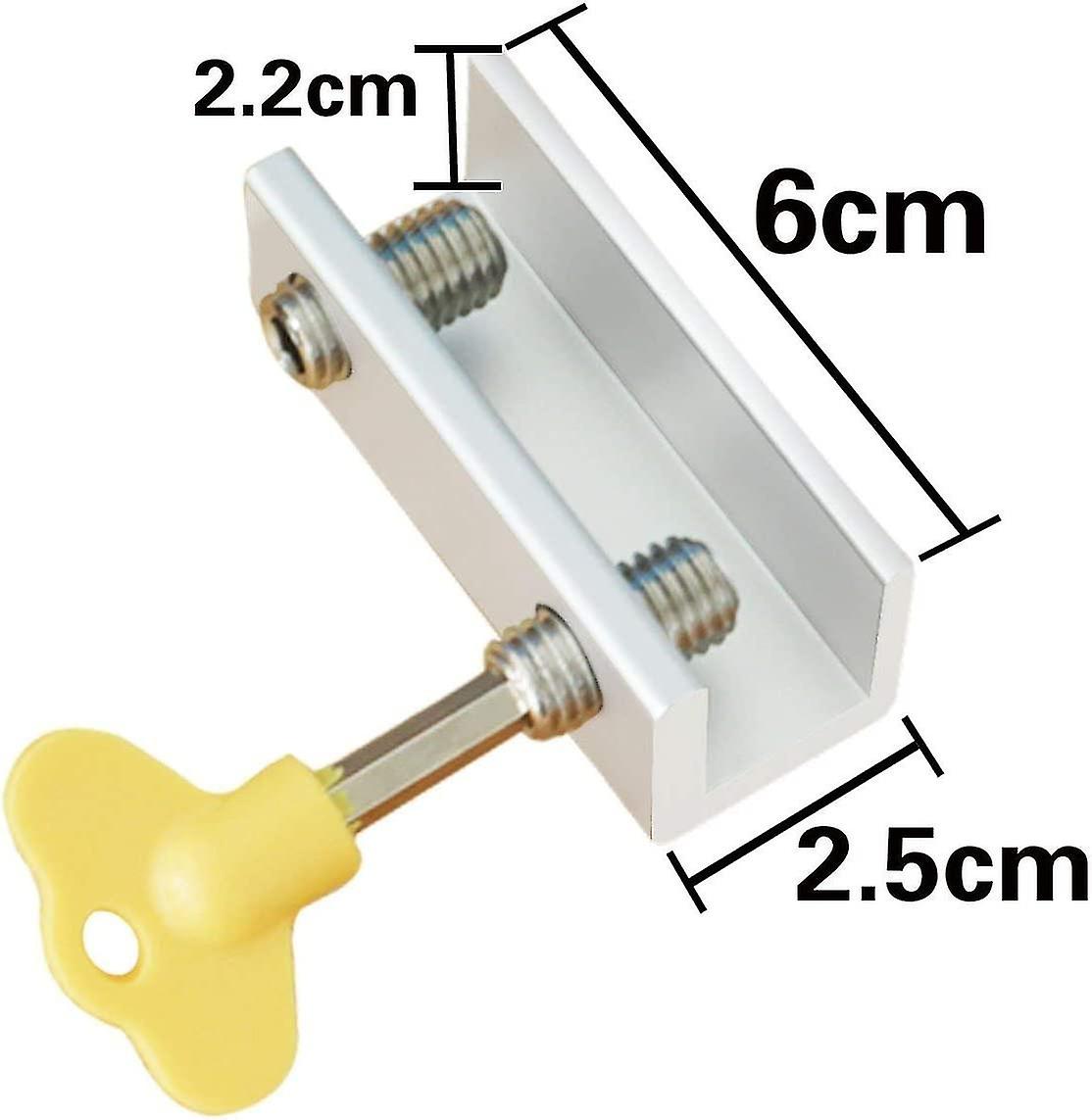 Window Locks， 4 Pack Aluminum Sliding Window Locks， Adjustable Frame Security Lock For Sliding Door With Keys， Silver