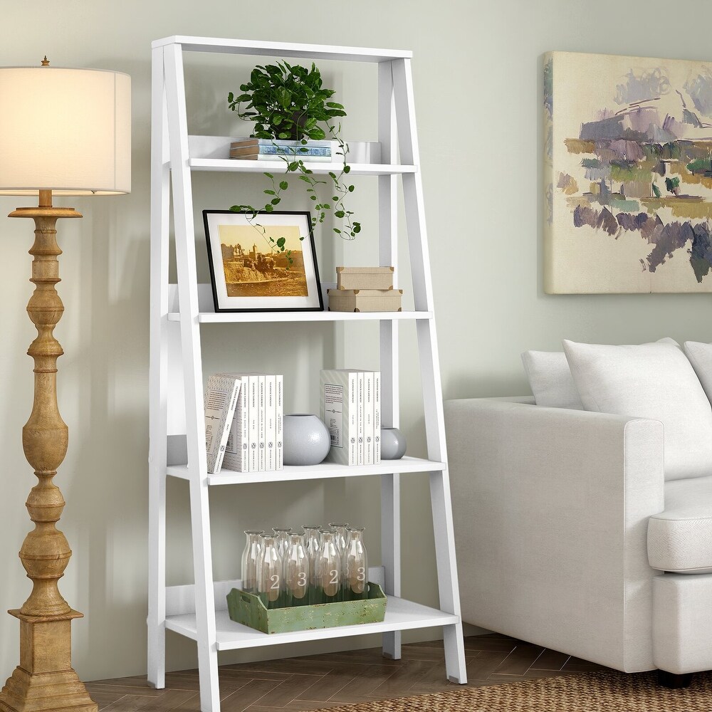 ixir 55'' H x 24.1'' W Ladder Bookcase Shelve Bookstand