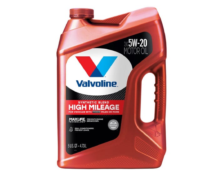 Valvoline High Mileage with MaxLife Technology SAE 5W-20 Synthetic Blend Motor Oil， 5 Quart - 881162